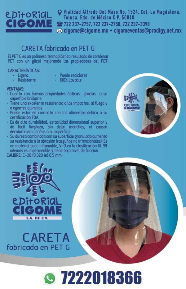 CARETA FABRICADA EN PET G